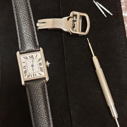 HANDMADE LEATHER WATCH STRAP FOR CARTIER